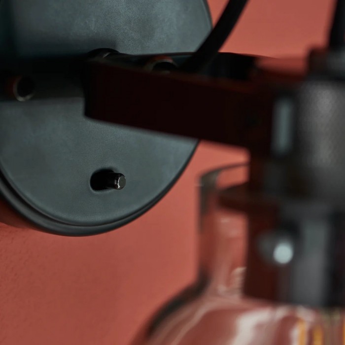 Readium Moderne Wandlamp met Glazen Kap - Verstelbare Kop voor Slaapkamers en Gang HL2067