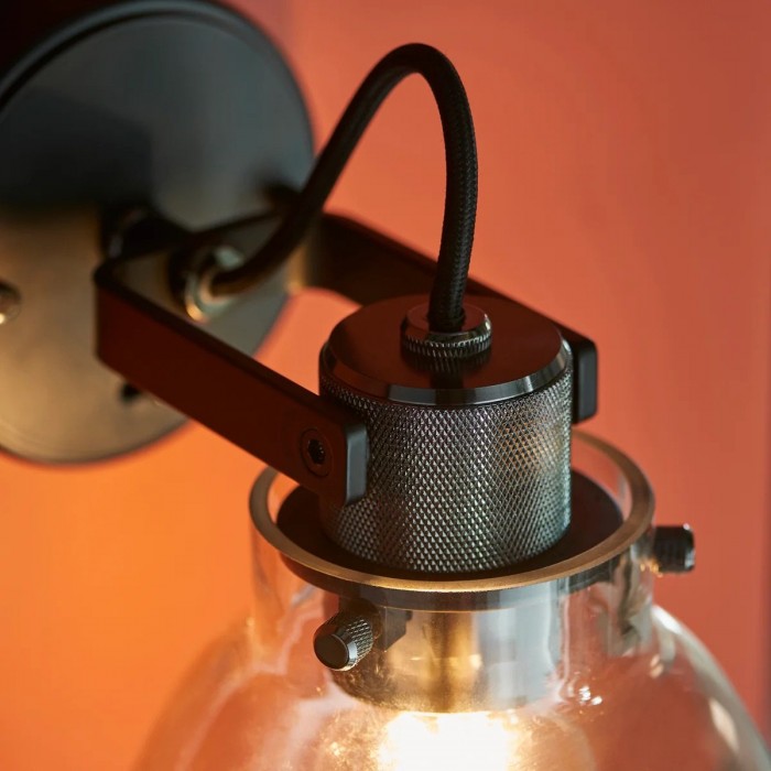 Readium Moderne Wandlamp met Glazen Kap - Verstelbare Kop voor Slaapkamers en Gang HL2067