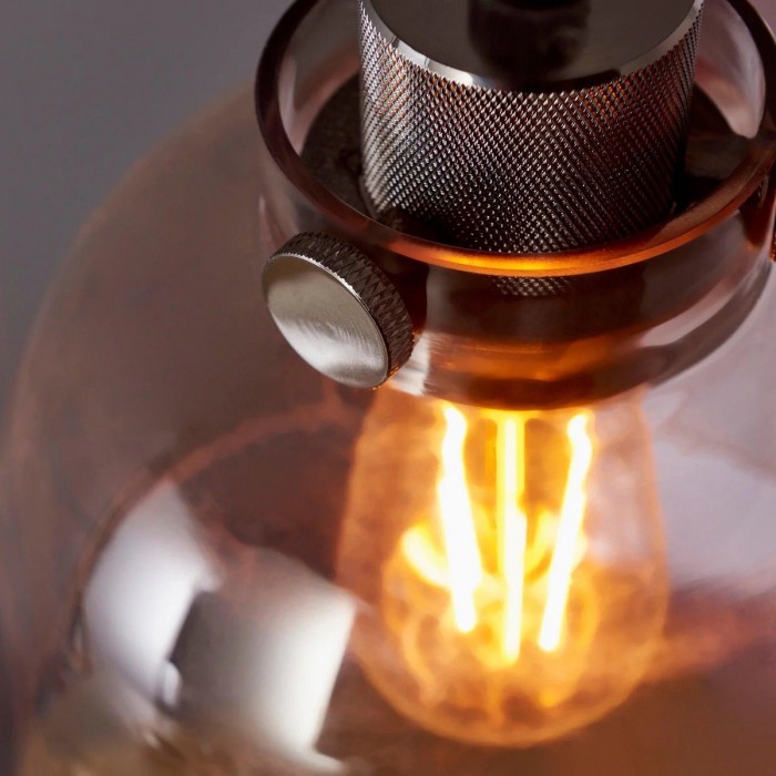 Readium Tinted Glass Pendant Light - Minimalist Dome Shade Adjustable for Kitchen Island and Dining Room HL2073