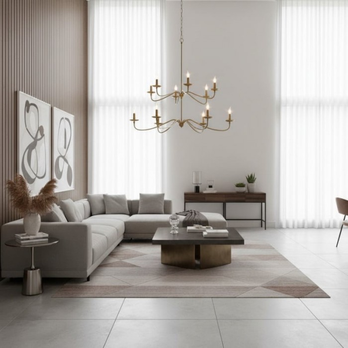 Reticula Modern Round Chandelier - Iron Frame with Open Circular Design for Dining or Entry HL1936