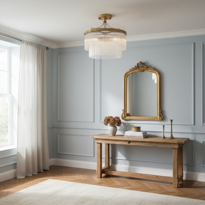 RibGlow Antieke Messing Plafondlamp met 3 Lichtpunten en Helder Glas - Hal of Slaapkamer HL2174