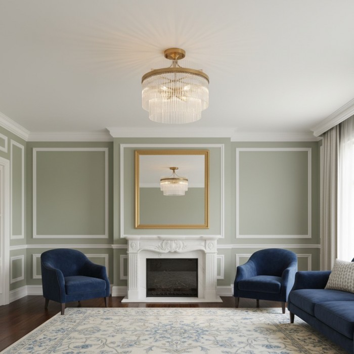 RibGlow Antieke Messing Plafondlamp met 3 Lichtpunten en Helder Glas - Hal of Slaapkamer HL2174