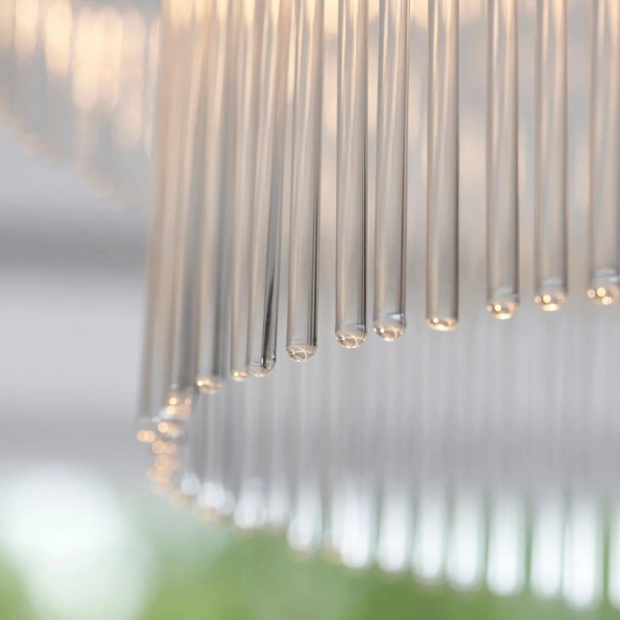 RibGlow Antieke Messing Plafondlamp met 3 Lichtpunten en Helder Glas - Hal of Slaapkamer HL2174