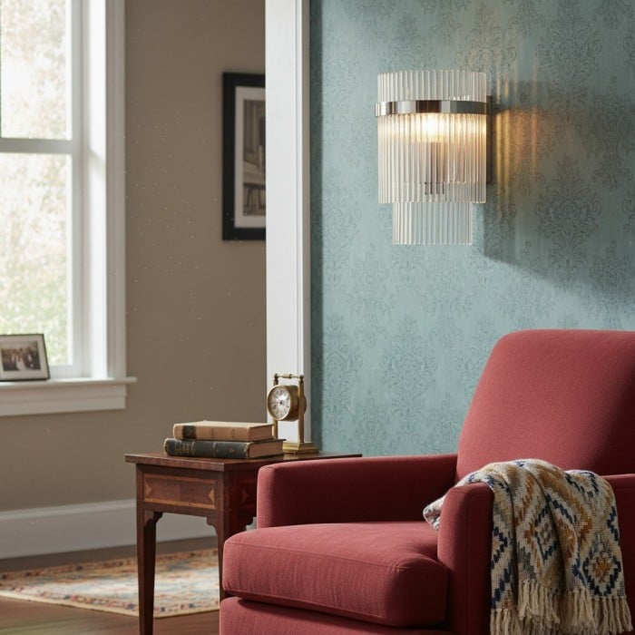 RibGlow Minimalist Glass Rod Wall Light - Elegant Accent Sconce for Home HL2061