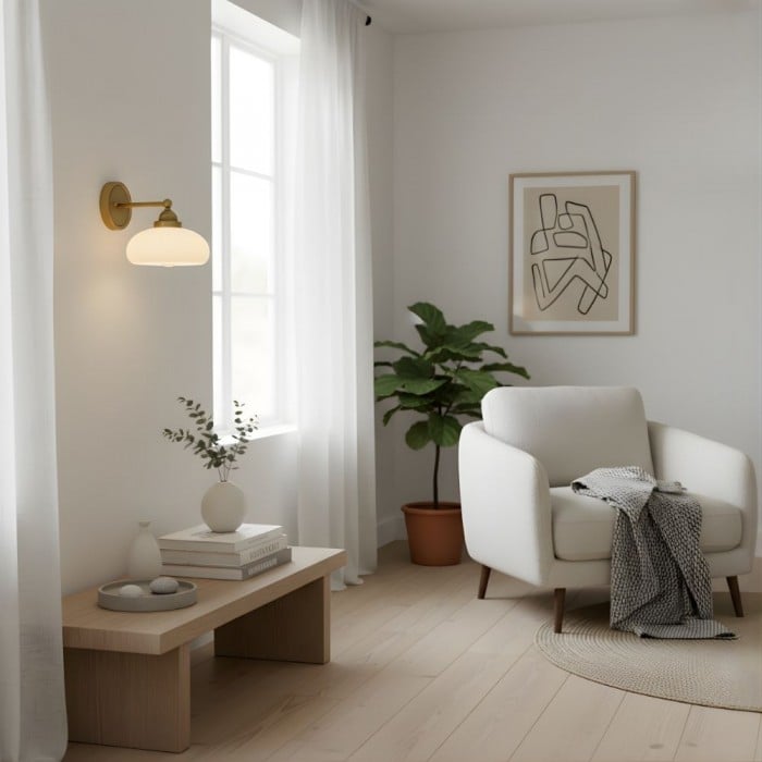 Riven Wall Lamp - Vintage Industrial Milk White Glass Shade for Indoor HL2262