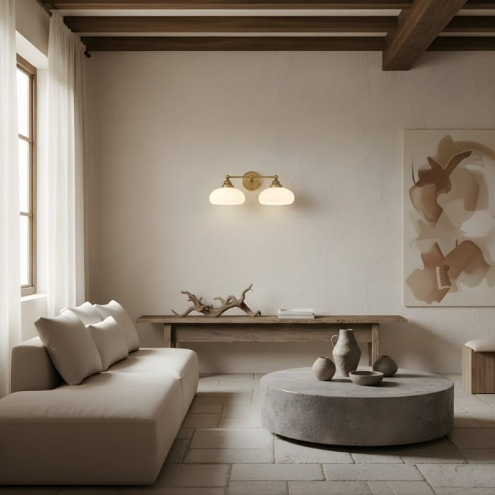 Riven Wall Lamp - Vintage Industrial Milk White Glass Shade for Indoor HL2262