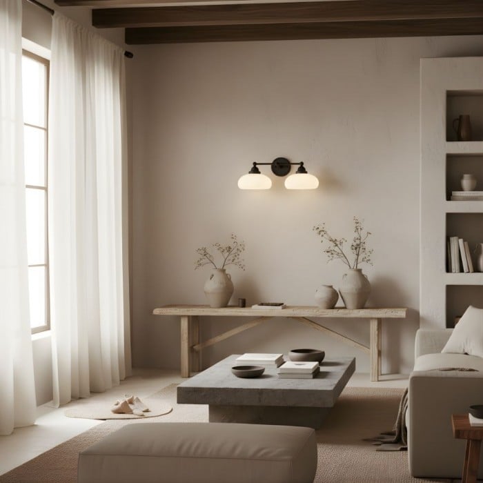 Riven Wall Lamp - Vintage Industrial Milk White Glass Shade for Indoor HL2262