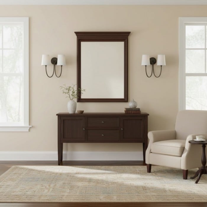 Roven Modern Double Wall Sconce with Curved Arms and Fabric Shades - Classic Accent Lighting for Bedroom HL1931