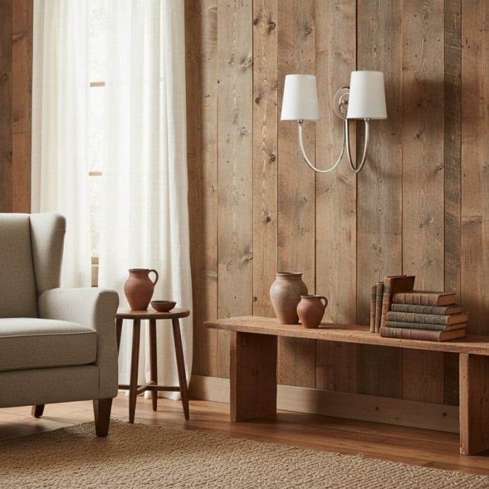 Roven Modern Double Wall Sconce with Curved Arms and Fabric Shades - Classic Accent Lighting for Bedroom HL1931