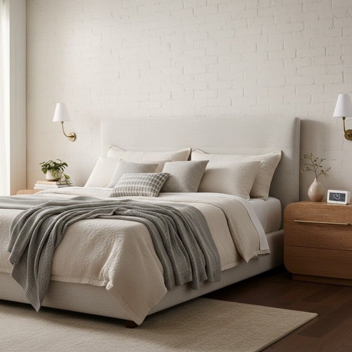 Roven Rechargeable Wall Sconce - Modern Cordless Fabric Shade for Bedroom HL1940