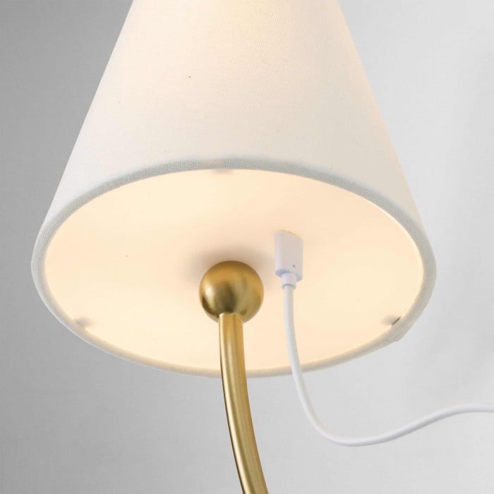 Roven Rechargeable Wall Sconce - Modern Cordless Fabric Shade for Bedroom HL1940