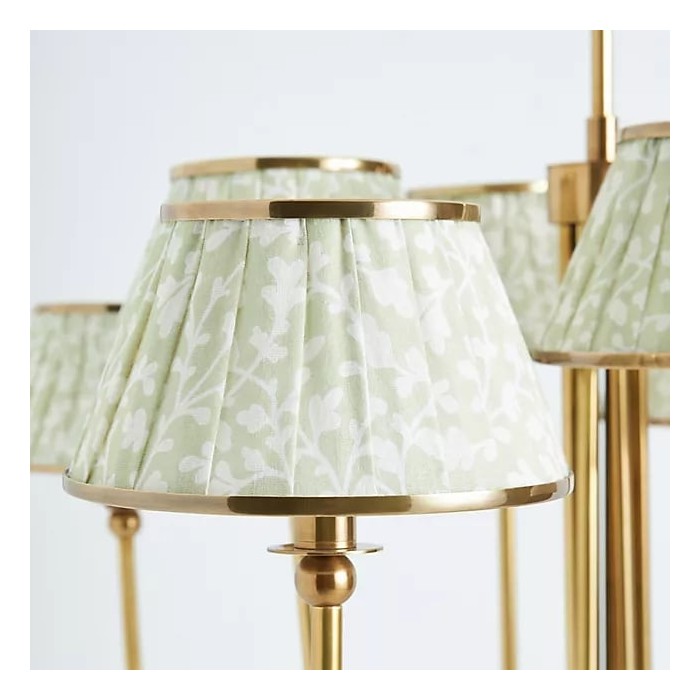 Ruchee Chandelier - Layered Fabric Shade Brass Ceiling Light for Dining or Living Spaces HL1891