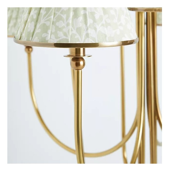 Ruchee Chandelier - Layered Fabric Shade Brass Ceiling Light for Dining or Living Spaces HL1891