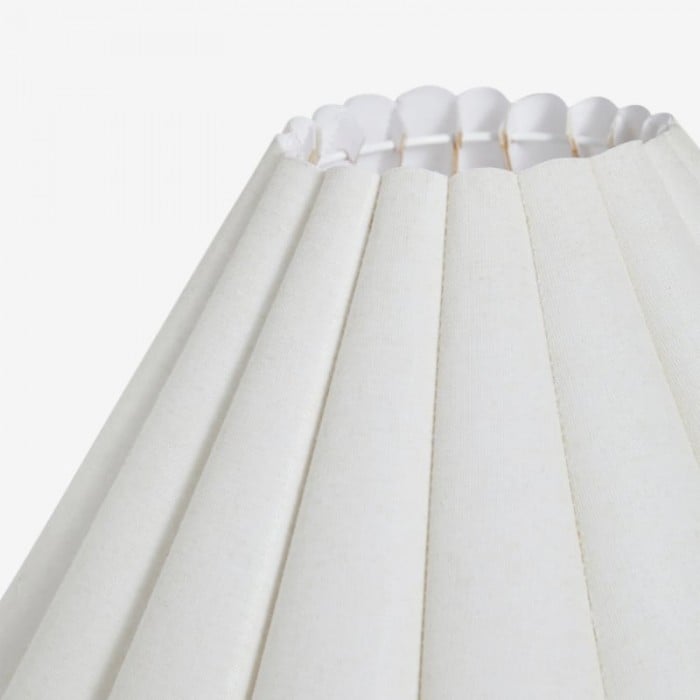 Ruffmeto Decorative Table Lamp - Round Ceramic Base with Pleated Fabric Shade for Cozy Spaces HL1856