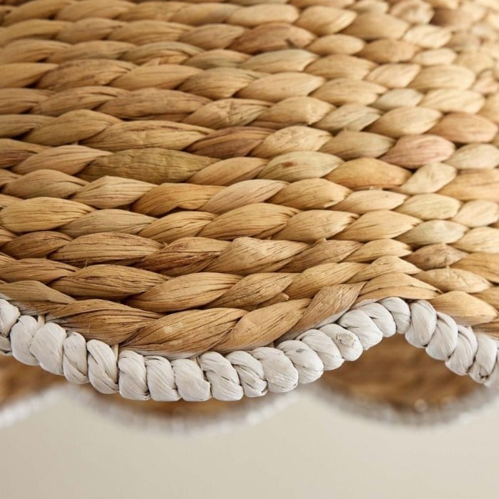 Ruvest Farmhouse Flush Mount Ceiling Light - Scallop Rattan for Warm Interiors HL2274