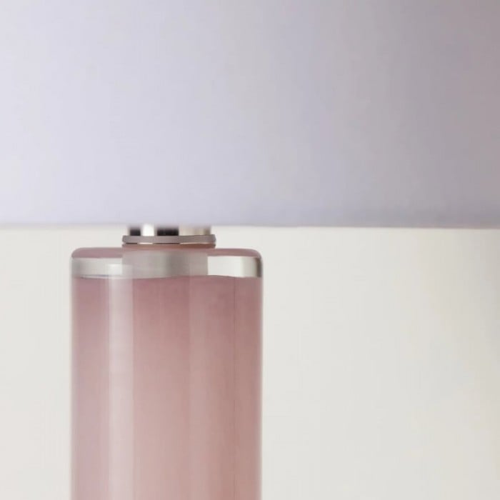 Savara Minimalist Table Lamp - Clean Glass Form with Fabric Shade for Bedrooms HL1900