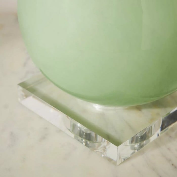 Savara Minimalist Table Lamp - Clean Glass Form with Fabric Shade for Bedrooms HL1900