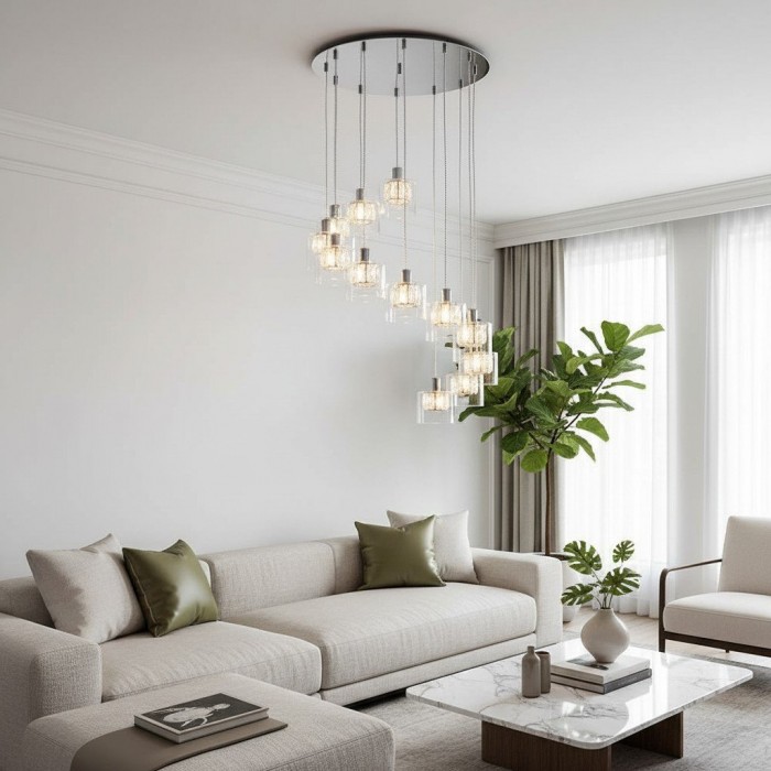 Glomara Sculpted Metal Pendant Lamp - Transitional Sconce Ambient Lighting for Bedrooms and Entryways HL2186