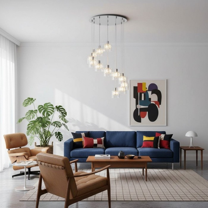 Glomara Sculpted Metal Pendant Lamp - Transitional Sconce Ambient Lighting for Bedrooms and Entryways HL2186