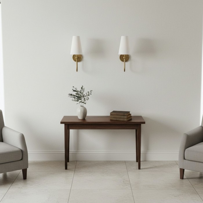 Applique Serena Elegant Swoop Arm - Lampada da parete moderna con paralume in tessuto per corridoio e camera da letto HL1952