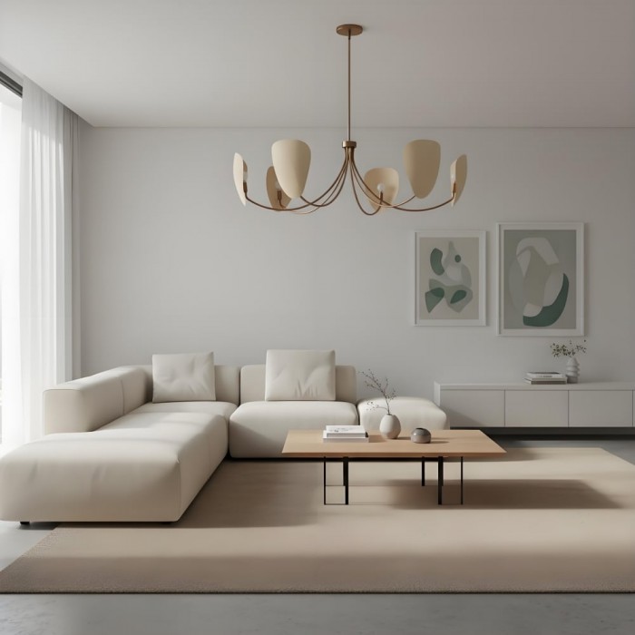 Lámpara de araña artística Shella - Diseño de brazo curvo para comedores o salas de estar HL1889