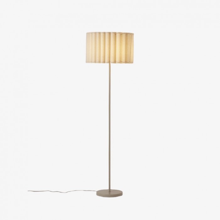 Lámpara de pie Velura Stand - Pantalla de lino beige y base de metal HL2272