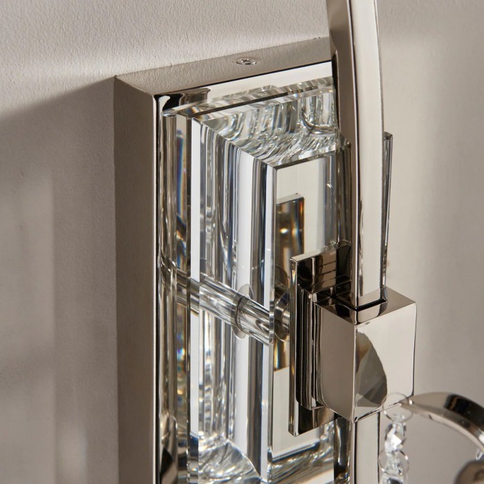 Applique da parete Talonis Crystal Accent - Braccio cromato curvo per soggiorno e corridoio HL2180