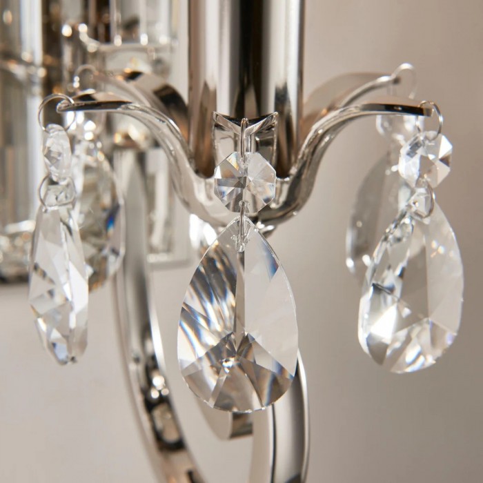 Applique da parete Talonis Crystal Accent - Braccio cromato curvo per soggiorno e corridoio HL2180