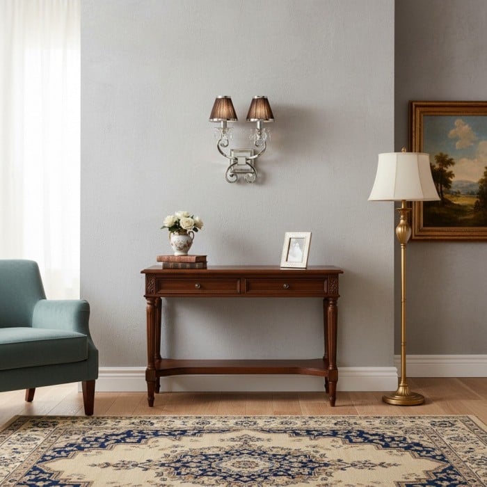 Applique da parete in cristallo di lusso Talonis - Struttura con finitura cromata per camere da letto e arredamento per la casa