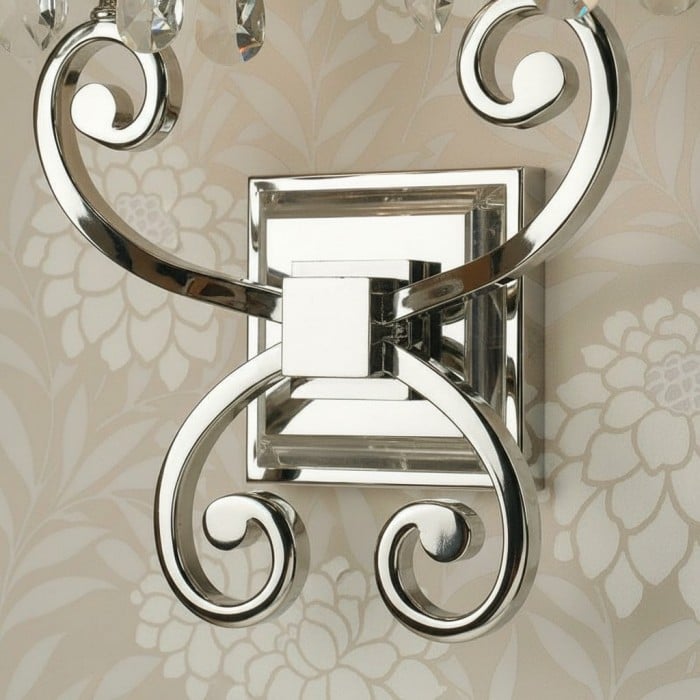 Applique da parete in cristallo di lusso Talonis - Struttura con finitura cromata per camere da letto e arredamento per la casa