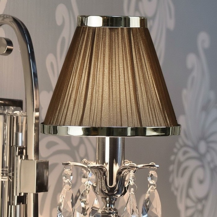 Applique da parete in cristallo di lusso Talonis - Struttura con finitura cromata per camere da letto e arredamento per la casa
