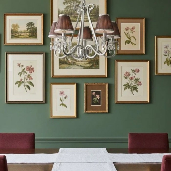 Talonis kroonluchter met meerdere lampen en stoffen armatuur - elegante gebogen metalen armen voor eet- en woonkamer HL2127