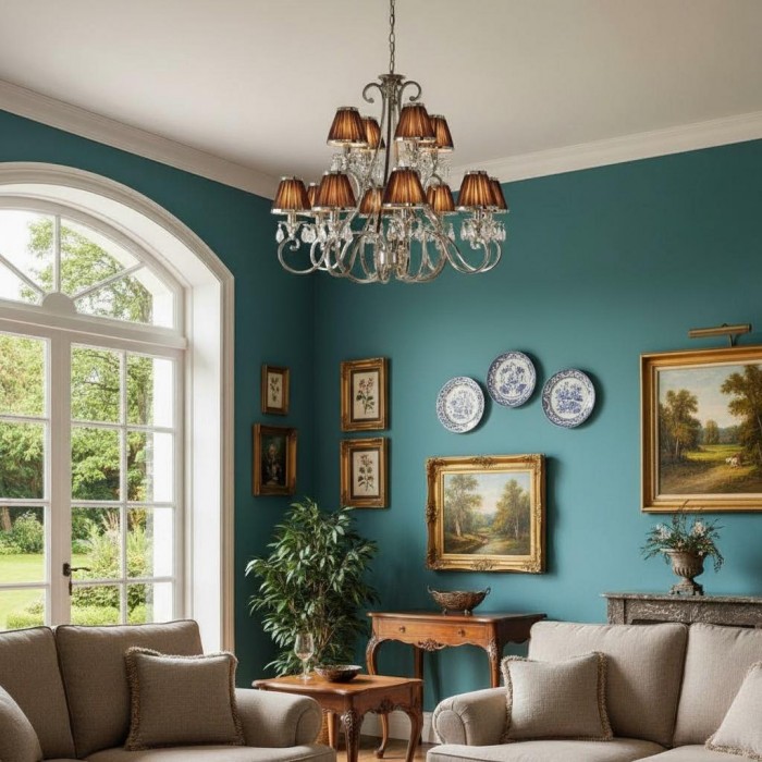 Talonis kroonluchter met meerdere lampen en stoffen armatuur - elegante gebogen metalen armen voor eet- en woonkamer HL2127