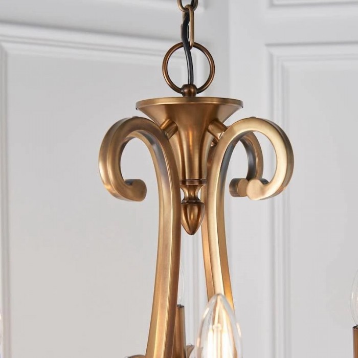 Talonis kroonluchter met meerdere lampen en stoffen armatuur - elegante gebogen metalen armen voor eet- en woonkamer HL2127