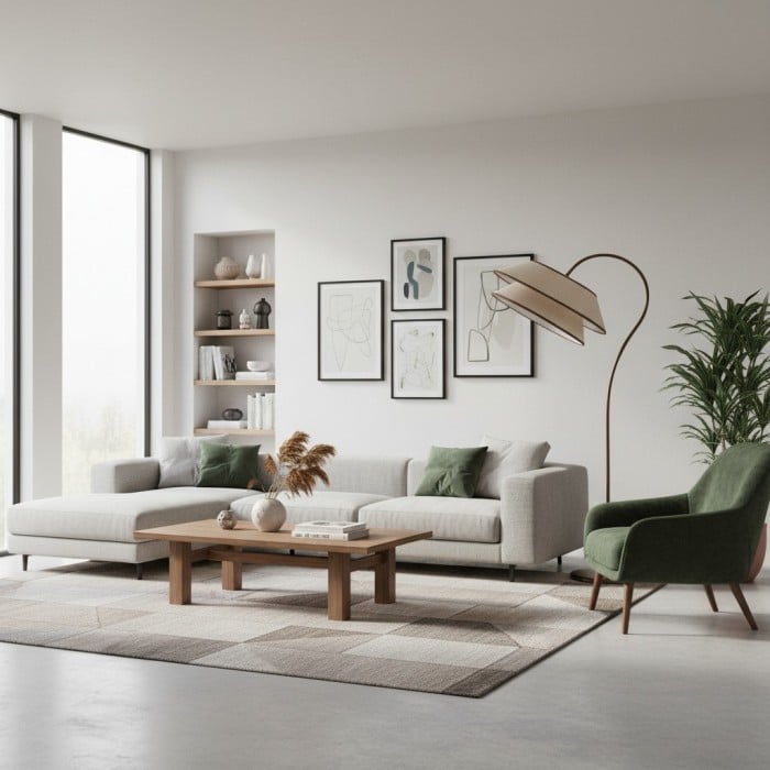 Lámpara de pie apilada Tarivon - Pantalla de lino antigua moderna para dormitorio y sala de estar HL1886