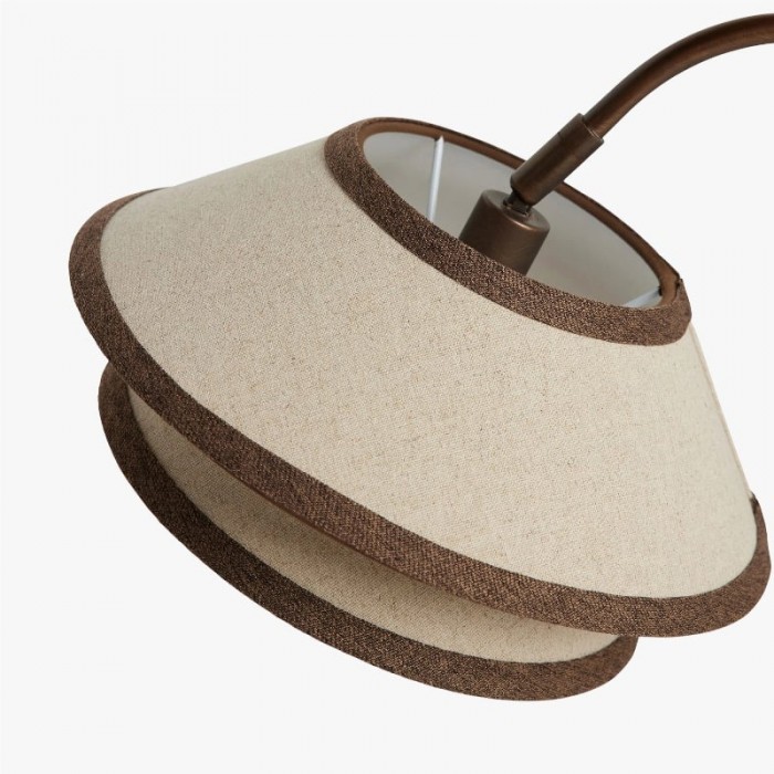 Lampa stołowa Tarivon Stacked – nowoczesny, antyczny klosz z lnu do sypialni i salonu HL1888