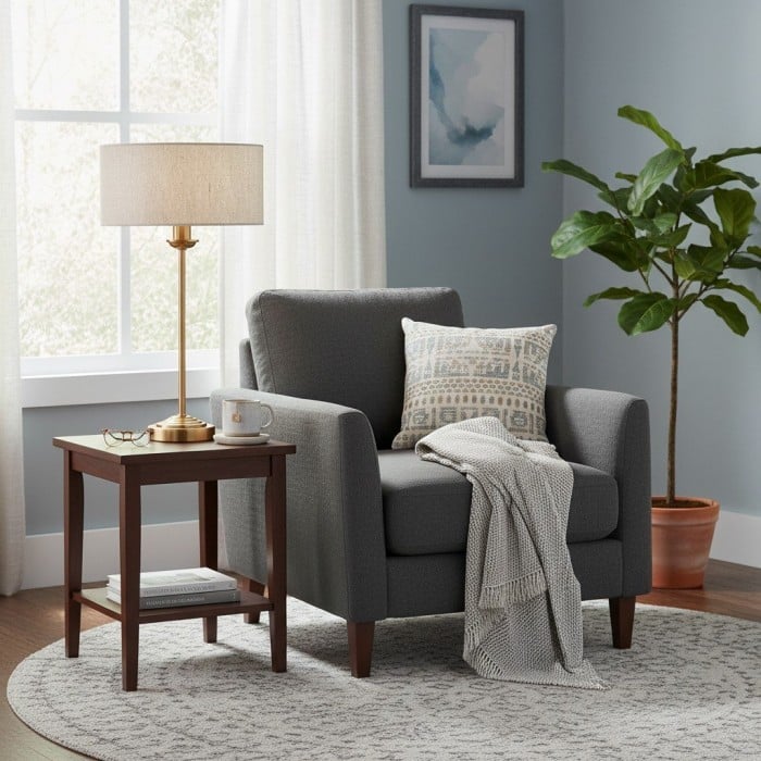 Lampa stołowa Tela 1- i 3-punktowa – nowoczesna, lniana i metalowa, do łóżka lub salonu HL2043