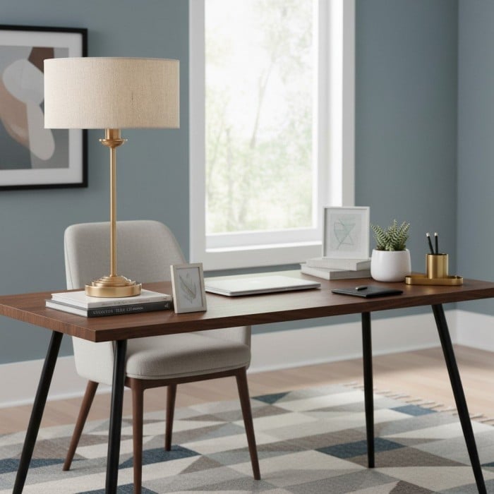 Lampa stołowa Tela 1- i 3-punktowa – nowoczesna, lniana i metalowa, do łóżka lub salonu HL2043