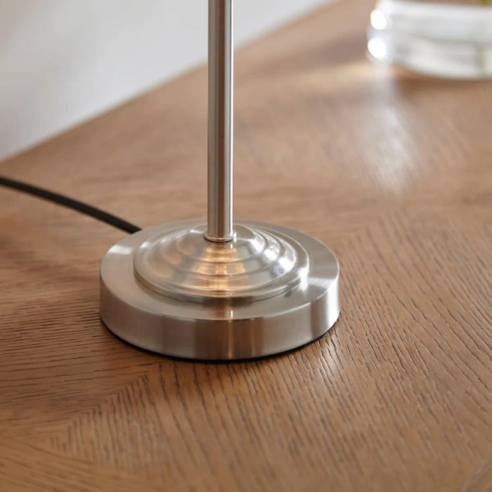 Lampa stołowa Tela 1- i 3-punktowa – nowoczesna, lniana i metalowa, do łóżka lub salonu HL2043