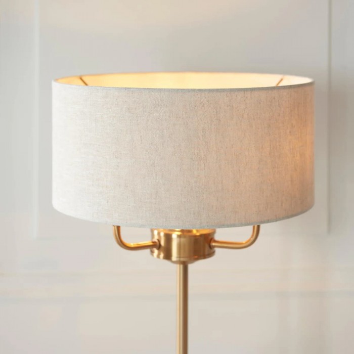 Lampa stołowa Tela 1- i 3-punktowa – nowoczesna, lniana i metalowa, do łóżka lub salonu HL2043