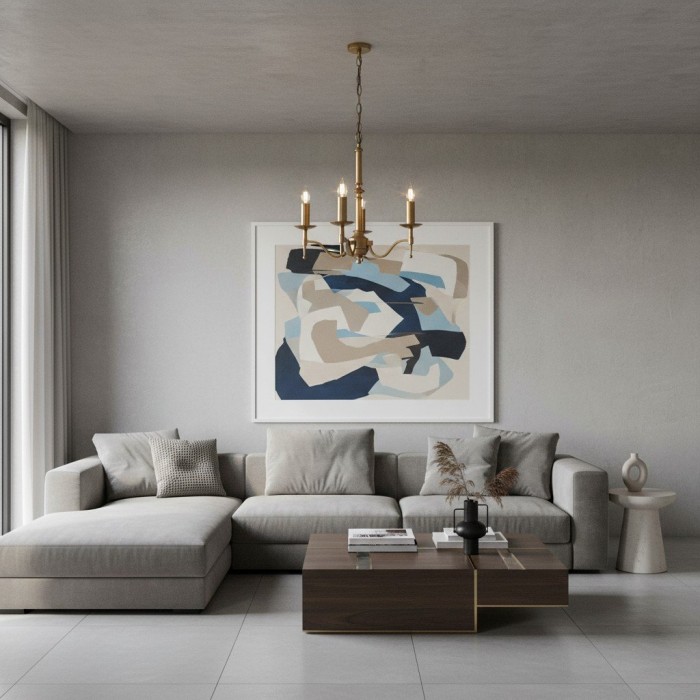 Tela Kroonluchter van messing en nikkel - Elegante multi-lichtarmatuur voor hallen en keukens HL2020