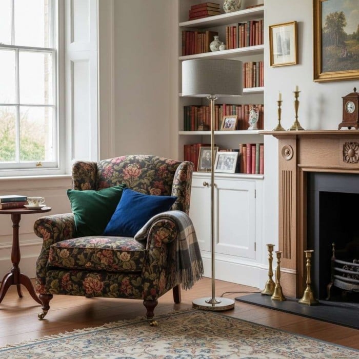 Lámpara de pie con pantalla de tela - Lámpara de pie de tela contemporánea para oficina en casa HL2241