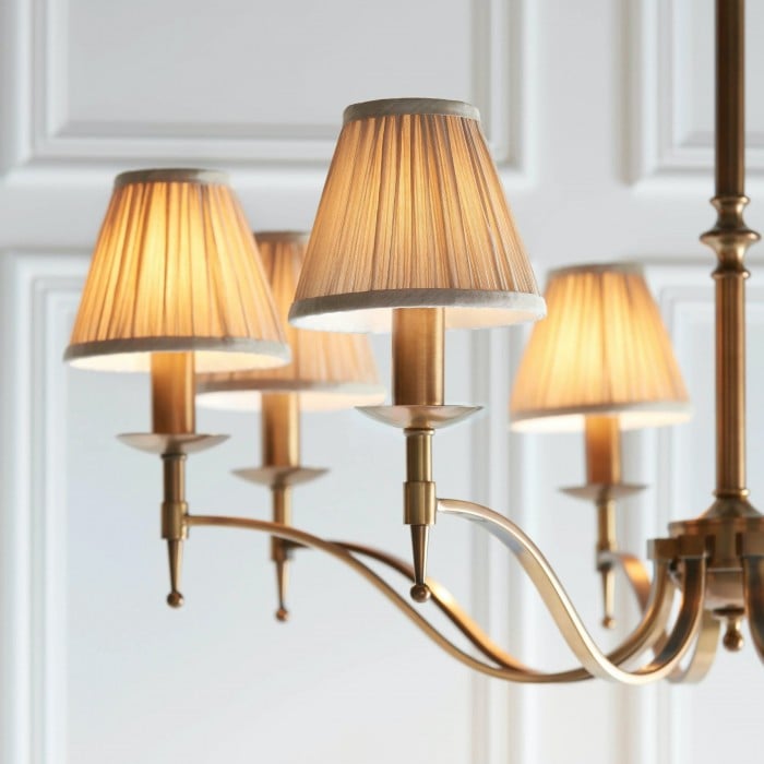 Tela Timeless Classic Elegant Multi Arm Stanford Chandelier - Metal Fabric Lighting for Living Room HL2009