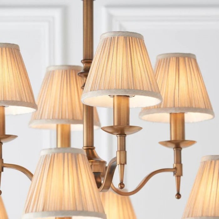 Tela Timeless Classic Elegant Multi Arm Stanford Chandelier - Metal Fabric Lighting for Living Room HL2009