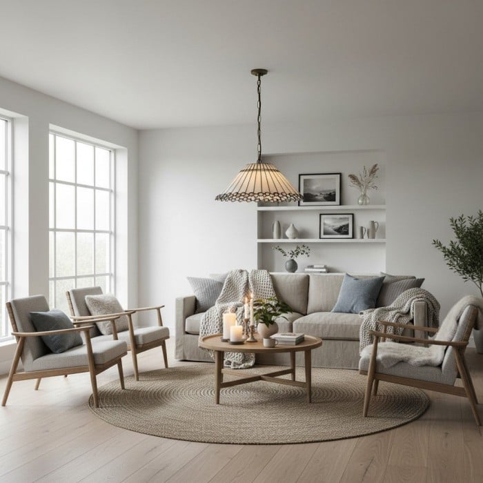 TF Allanton Art-Deco-Pendelleuchte – Elegante Glas-Deckenleuchte für Wohn- und Esszimmer HL2047