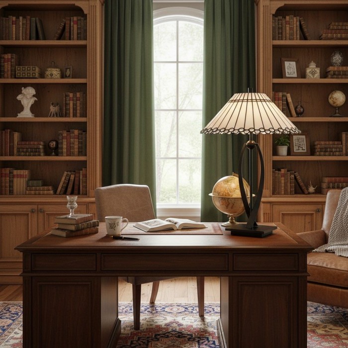 Lámpara de mesa cónica TF Allanton - Vidrio geométrico vintage para mesita de noche y estudio HL2050