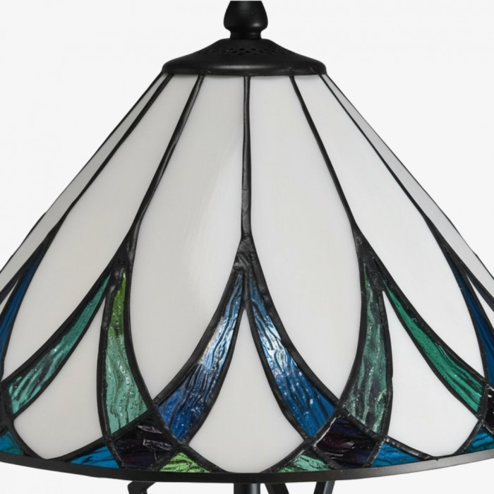 Lampada da tavolo in vetro ondulato TF Allanton Water - Stile classico per soggiorno, camera da letto o studio HL2176