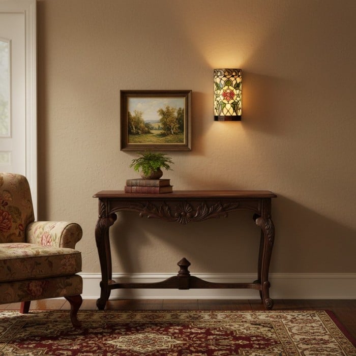 Applique da parete in vetro floreale vintage TF Angelique - Elegante design in vetro artistico per camere da letto e corridoi