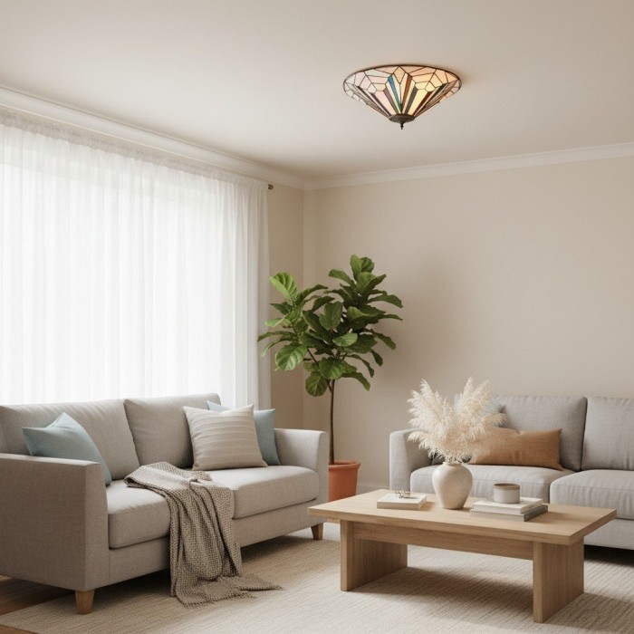 Lámpara de techo empotrada TF Astoria de estilo moderno con vidrio texturizado - Elegante luminaria para el hogar HL2244