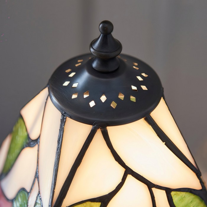 Lampe de table décorative TF Botanica - Lampe en verre à motif floral coloré pour intérieurs chaleureux HL2199